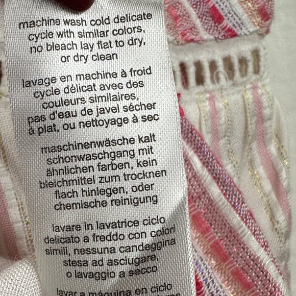 Allison New York Womens Striped Long Bell Sleeve Boho Top Tassels Crochet Artzy - Picture 12 of 16